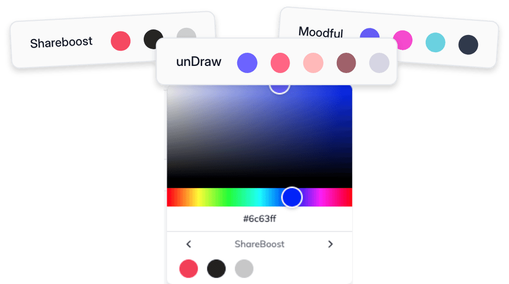 How custom palettes look like in the unDraw color picker
